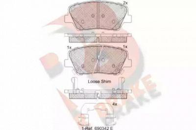 R BRAKE rb2147 -  Комплект тормозных колодок, дисковый тормоз